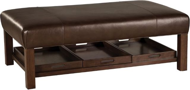 Craftmaster® Customizable CM Leather Large Cocktail Ottoman-0