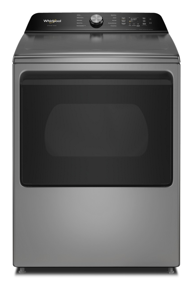 Whirlpool® 7.5 Cu. Ft. Radiant Silver Vented Electric Dryer with Steam Iron and AI Dry