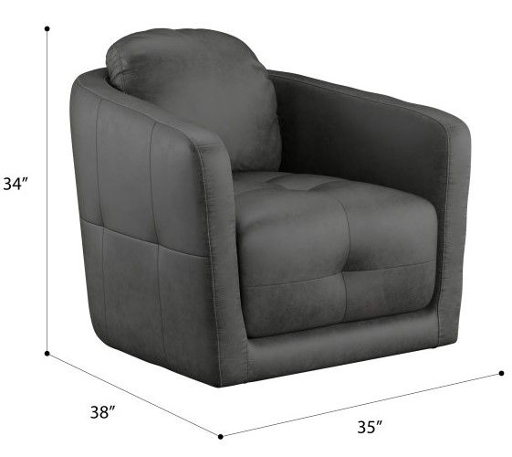 Emerald Home Blakely Steel Gray Swivel Chair-2