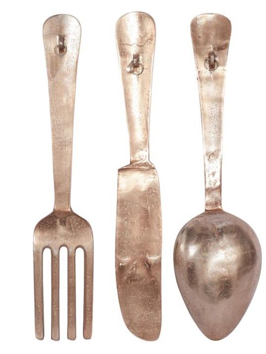 Deco Marche 3-Piece Copper 7'' Kitchen Utensils Wall Decor Set-1