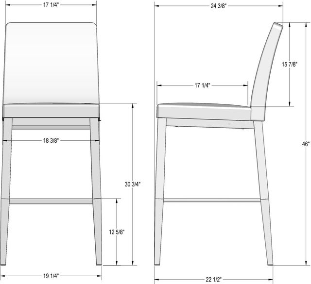 Amisco Customizable Lorenzo Bar Stool with Upholstered Seat and Backrest-1