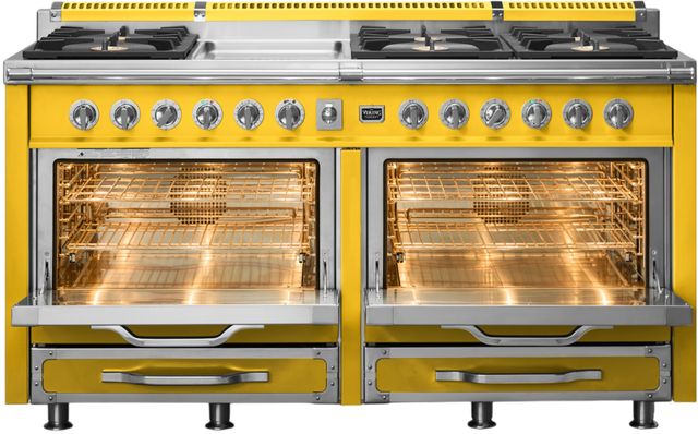 Viking® Tuscany 66” Daffodil Pro Style Dual Fuel Range with Griddle-1