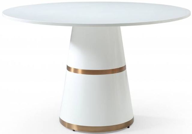 Meridian Furniture Hans White High Gloss Dining Table-0