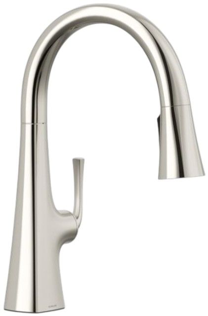 KOHLER® Graze® Vibrant Polished Nickel 9" Kitchen Sink Faucet with 3-Function Sprayhead-0