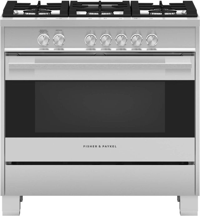 Cuisinière au gaz autoportante de 36 po Fisher & Paykel® série 7 de 4.9 pi³ - Acier inoxydable