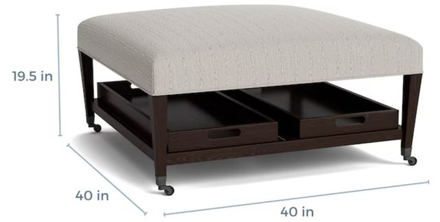 Bassett® Furniture Customizable Kara 40" Ottoman with Trays-3