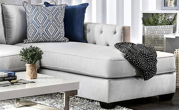 Furniture of America® Ornella 2-Piece Light Gray Right-Arm Facing Sectional and Chaise-2