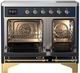 Ilve® Majestic III 40" Midnight Blue Pro Style Induction Range with Solid Door and Brass Trim-1