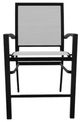 Telescope Casual Kendall Abalone/Black Aluminum/Fabric Outdoor Sling Stacking Balcony Height Arm Chair-1