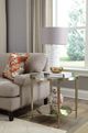 Hammary® Galerie Glass Top Round End Table with Champagne Frame-1