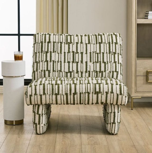 Uttermost® Willa Moss Green/Off-White Accent Chair-1