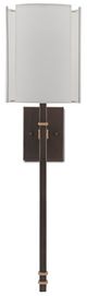 Currey & Company Rocher Hand Rubbed Bronze/Contemporary Gold Leaf Wall Sconce-1