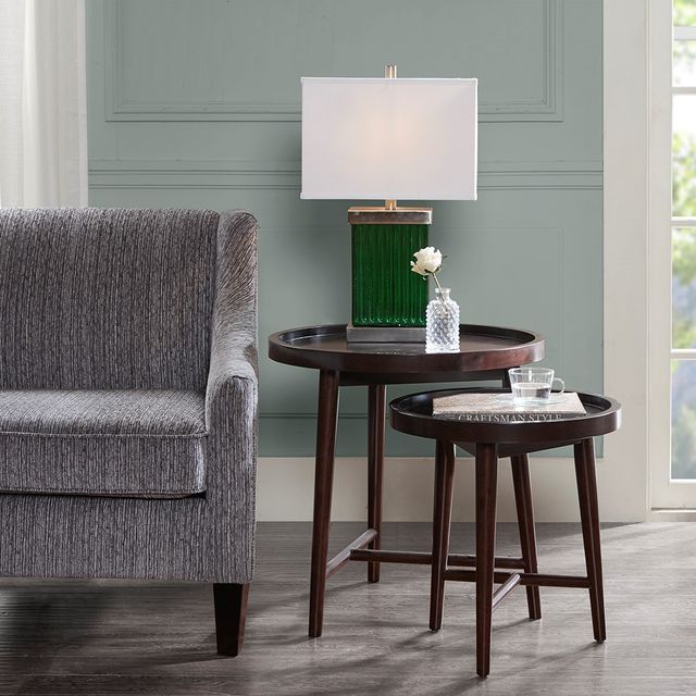 Olliix by Madison Park Ebony Set of 2 Intersect Nesting Tables-3