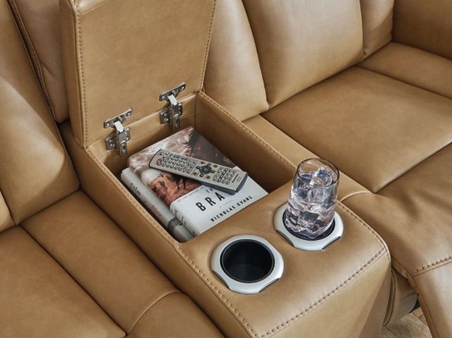 Signature Design by Ashley® Card Player Cappuccino Power Reclining Loveseat-4