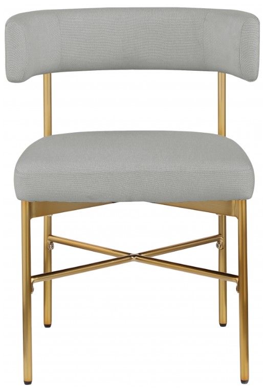 Meridian Furniture Rivage Gray/Brushed Gold Upholstered Dining Side Chair-1