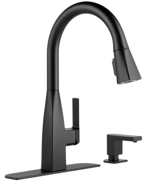 Peerless Xander® Matte Black 15" Single Handle Pull-Down Kitchen Faucet-3