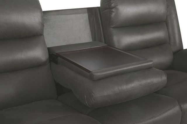 Signature Design by Ashley® Welota Gray Reclining Sofa with Drop Down Table-3