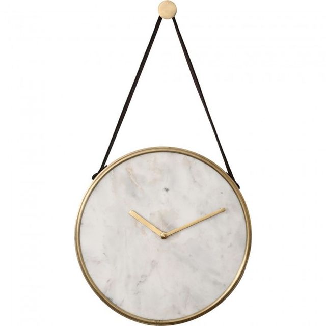 Renwil® Livenna White Marble Wall Clock-0