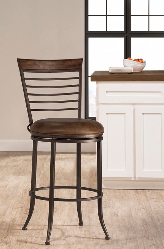 HH2 Home Terrell Brown Swivel Counter Stool-1
