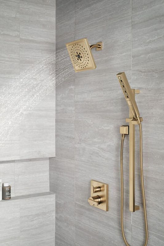 Delta Ara® Angular Modern Monitor® 14 Series Champagne Bronze Valve Trim with 3-Setting Integrated Diverter-3
