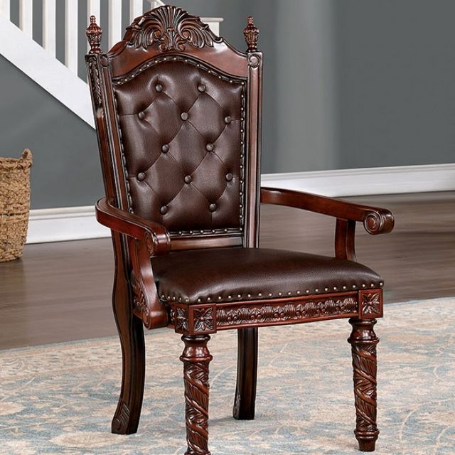 Furniture of America® Canyonville 2-Piece Dark Brown Arm Chair Set-4