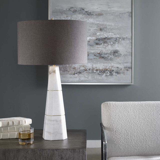Uttermost® Citadel White Marble Table Lamp-1