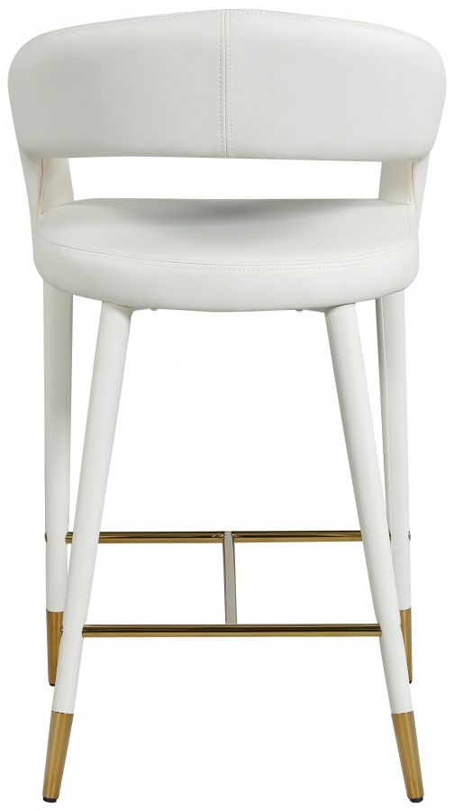 Meridian Furniture Destiny White Faux Leather Stool-1