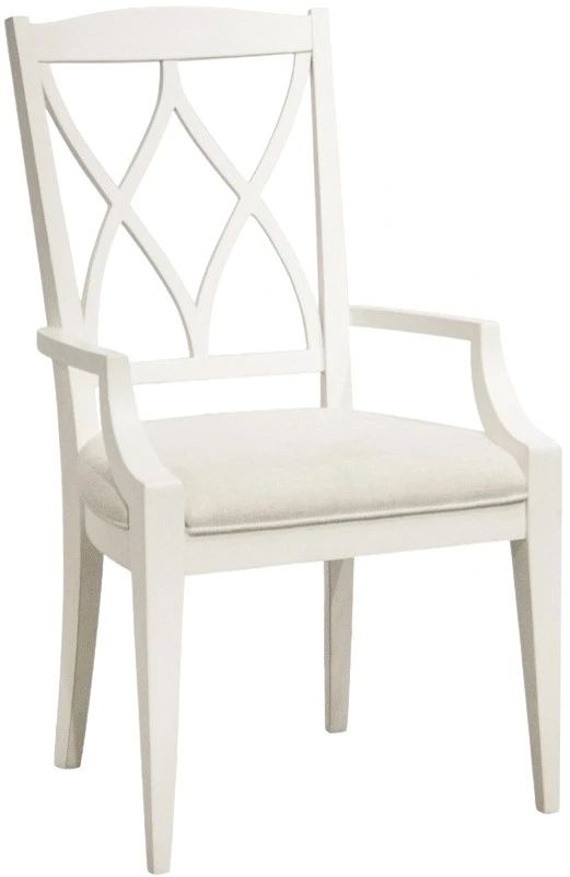 Riverside Furniture Myra Paperwhite Upholstered Dining Arm Chair-0