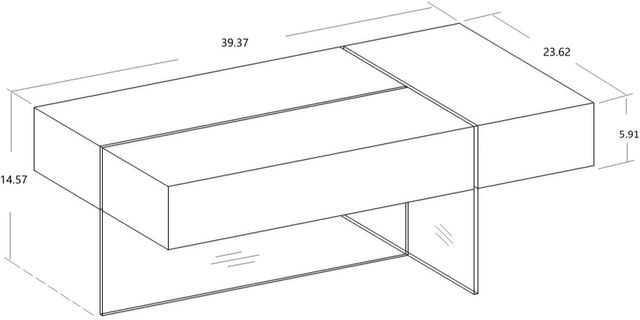 Brassex Inc. White Coffee Table-1
