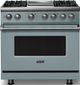 Viking® 5 Series 36" Novembery Sky Pro Style Dual Fuel (LP) Range with Polished Chrome Trim-0