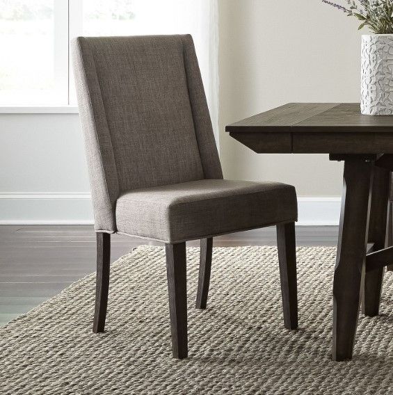 Liberty Furniture Double Bridge Dark Chestnut/Gray Upholstered Side Chair-1