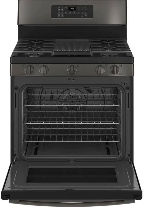 GE Profile™ 30" Fingerprint Resistant Black Stainless Free Standing Gas Range-1