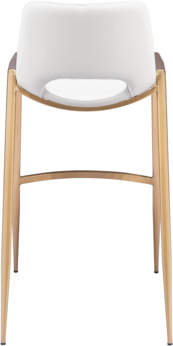 Zuo® Modern Desi White/Gold Barstool Chair-3