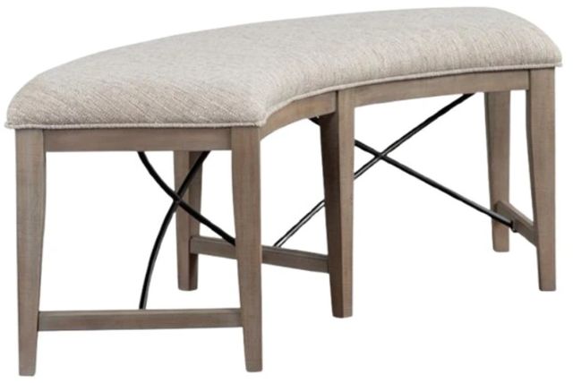 Magnussen Home® Paxton Place Baja Fog/Dovetail Gray Curved Upholstered Bench-0