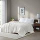 Olliix by Madison Park Freshspun Basketweave Cream Full/Queen Cotton Blanket-4