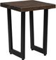 International Furniture Direct Zaphiro Brown Top Chairside Table with Black Base-0