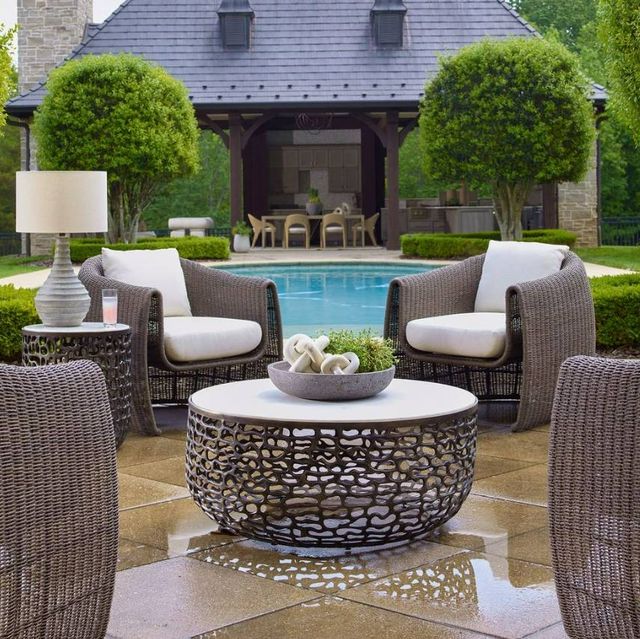 Uttermost® Sabena White Marble Top Indoor-Outdoor Coffee Table with Golden Dark Bronze Aluminum Base-1