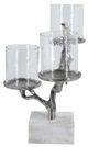 A & B Home Silver/White 3-Pillar Candle Holder-2
