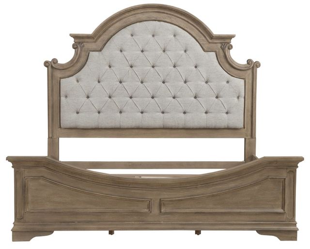 Liberty Furniture Magnolia Manor Taupe/Weathered Bisque Tufted King Upholstered Panel Bed-2