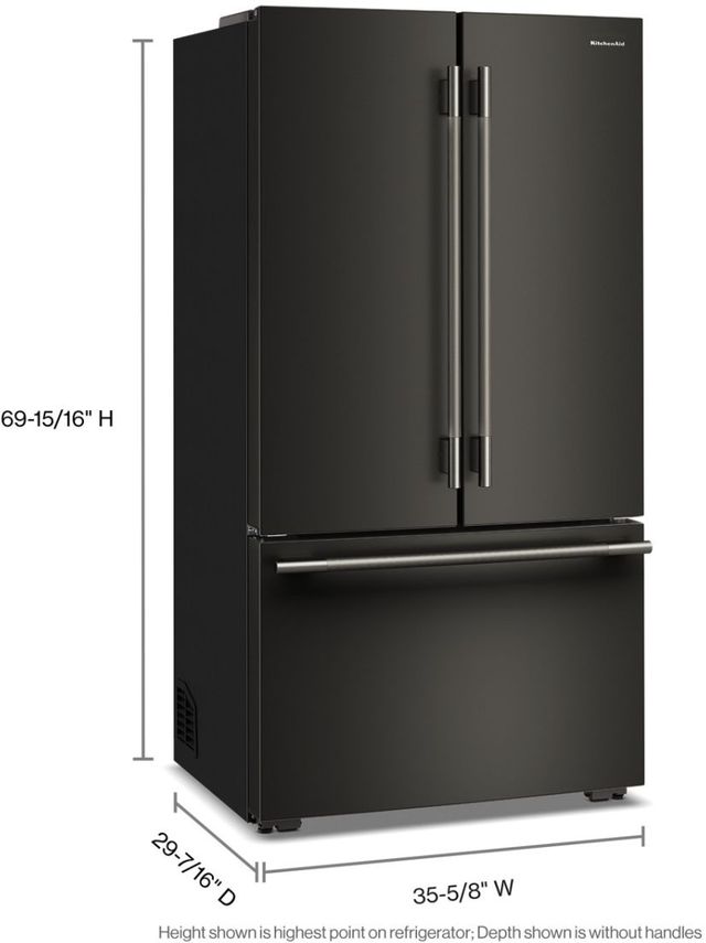 KitchenAid® 36" 24.8 Cu. Ft. Black Ore Counter Depth French Door Refrigerator with Internal Water Dispenser-2