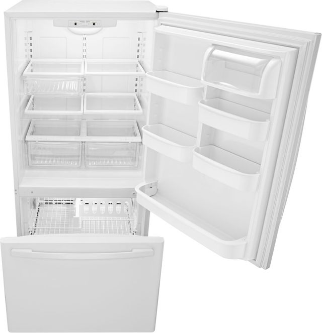 Amana® 33 in. 22.1 Cu. Ft. White Bottom Freezer Refrigerator-2