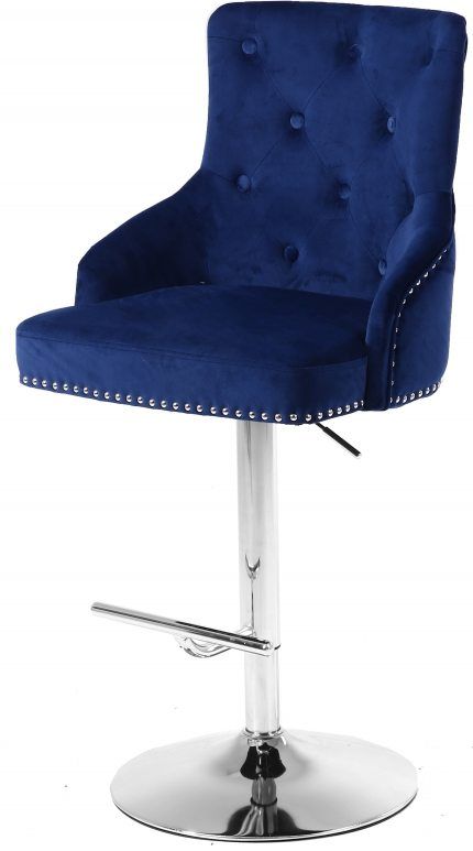 Meridian Furniture Claude Navy Velvet Adjustable Counter Stool-2