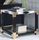 ACME Furniture Lafty Glass Top End Table with White Brushed Base-1