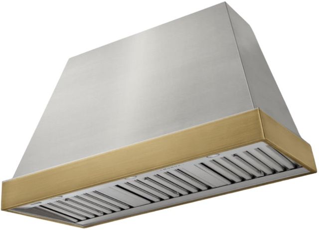 AGA Euclid 48" Stainless Steel Wall Mounted Range Hood  with Antique Brass Trim-0
