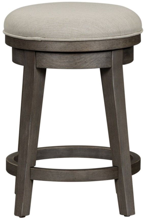 Liberty Furniture Modern Farmhouse Dusty Charcoal/Gray Console Swivel Stool-2