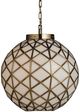 Currey & Company Polyhedron Antique Brass/White Small Pendant-2