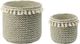 A & B Home 2-Piece Sage Green Basket Planters with Tassels-0