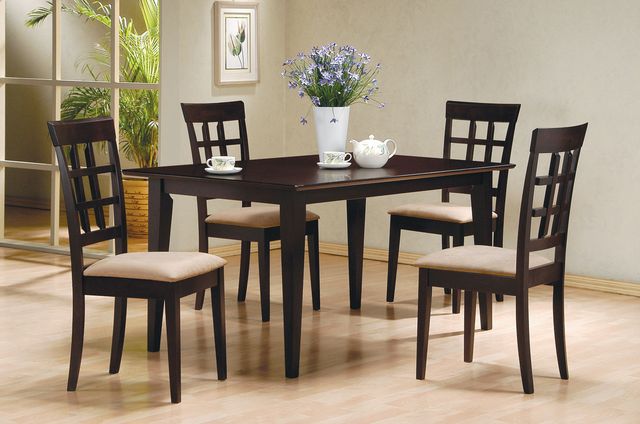 Coaster® Gabriel 5 Piece Cappuccino Dining Table Set-0