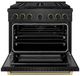 ZLINE Designer Collection Paramount 36" Black Satin Stainless Steel Gas Range with 6 Burner Cooktop and Convection Gas Oven-1