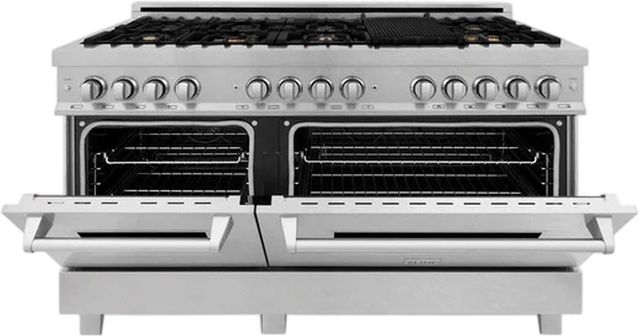 ZLINE 60" Satin Stainless Steel Pro Style Dual Fuel Range-3